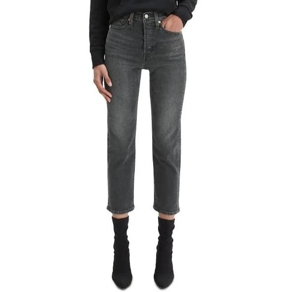 Levi's Premium Wedgie Straight Ankle Black Jeans Size 28